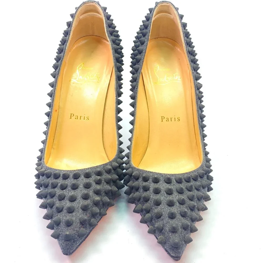🌷❤️🔥SPRING SALE 🔥 FINAL PRICE🌷💥Christian Louboutin Pigalle Spikes 100 36 - Picture 4 of 7